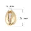 Picture of Zinc Based Alloy Ocean Jewelry Beads Conch/ Sea Snail Matt Real Gold Plated 17mm x 12mm, Hole: Approx 2mm, 10 PCs