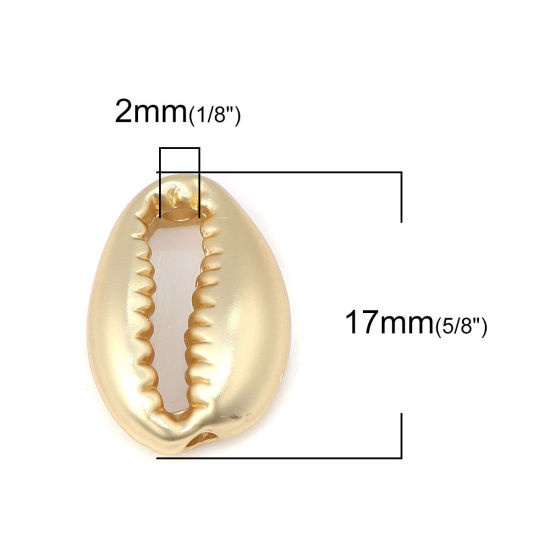 Picture of Zinc Based Alloy Ocean Jewelry Beads Conch/ Sea Snail Matt Real Gold Plated 17mm x 12mm, Hole: Approx 2mm, 10 PCs