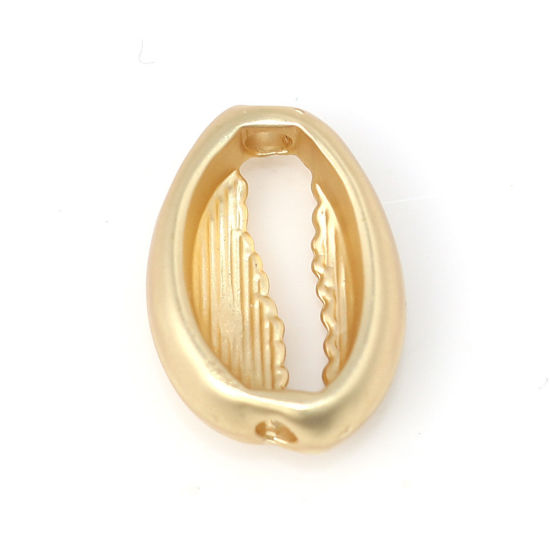 Picture of Zinc Based Alloy Ocean Jewelry Beads Conch/ Sea Snail Matt Real Gold Plated 17mm x 12mm, Hole: Approx 2mm, 10 PCs