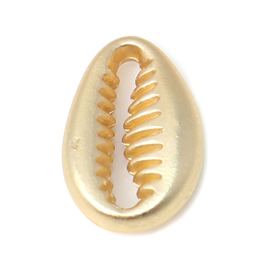 Picture of Zinc Based Alloy Ocean Jewelry Beads Conch/ Sea Snail Matt Real Gold Plated 12mm x 8mm, Hole: Approx 9.6mm x 1.3mm, 10 PCs