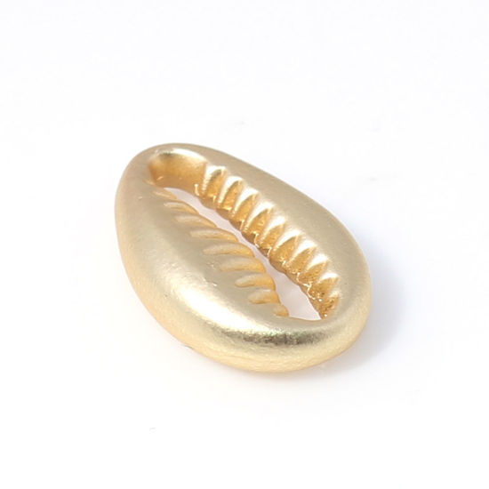 Picture of Zinc Based Alloy Ocean Jewelry Beads Conch/ Sea Snail Matt Real Gold Plated 12mm x 8mm, Hole: Approx 9.6mm x 1.3mm, 10 PCs