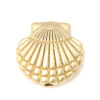 Picture of Zinc Based Alloy Ocean Jewelry Beads Shell Matt Real Gold Plated 14mm x 14mm, Hole: Approx 1.9mm, 10 PCs