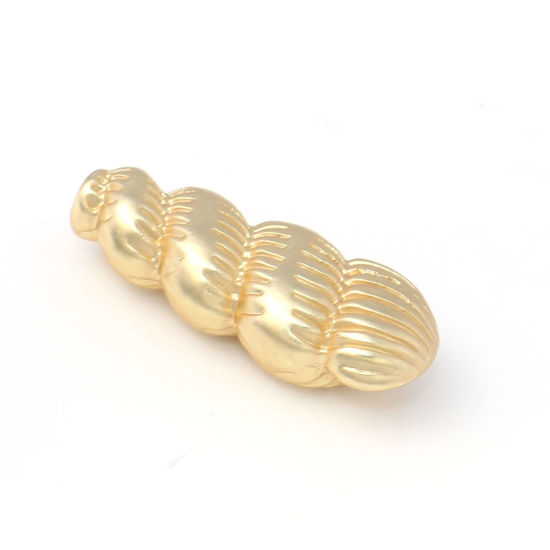 Picture of Zinc Based Alloy Ocean Jewelry Beads Conch/ Sea Snail Matt Real Gold Plated 25mm x 10mm, Hole: Approx 2.5mm, 5 PCs