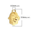 Picture of Zinc Based Alloy Pendants Hamsa Symbol Hand Gold Plated Heart 59mm x 42mm, 5 PCs