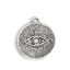 Picture of Zinc Based Alloy Charms Round Disc Antique Silver Color Eye 20mm x 17mm, 30 PCs