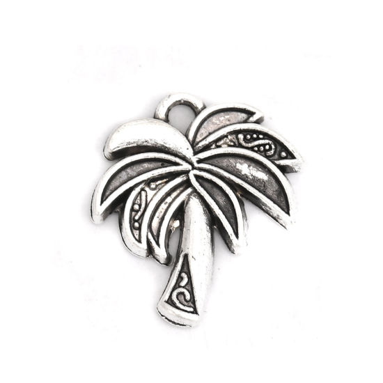 Picture of Zinc Based Alloy Charms Tree Antique Silver Color 20mm x 18mm, 50 PCs