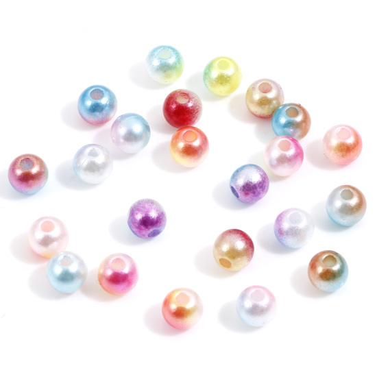 Picture of Acrylic Beads Round Multicolor About 6mm Dia., Hole: Approx 1.6mm, 1000 PCs