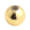 Picture of Acrylic Beads Round Golden Yellow Plating About 10mm Dia., Hole: Approx 2.2mm, 200 PCs