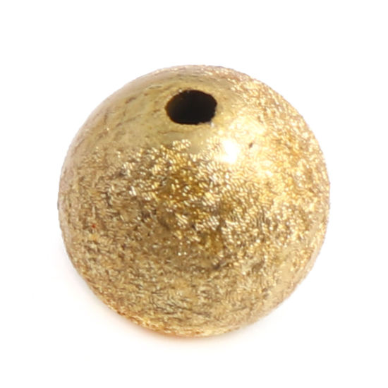 Picture of Acrylic Beads Round Golden Texture Pattern About 16mm Dia., Hole: Approx 3mm, 50 PCs