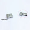 Picture of 304 Stainless Steel Casting Magnetic Clasps Rectangle Silver Tone Frosted 20mm x 17mm, 1 Piece
