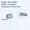 Picture of 304 Stainless Steel Casting Magnetic Clasps Rectangle Silver Tone Frosted 20mm x 17mm, 1 Piece