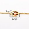 Picture of 316 Stainless Steel Adjustable Slider/ Slide Bolo Bracelets Gold Plated Oval Jesus With Glass Cabochons 25cm(9 7/8") long, 1 Piece