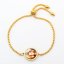 Imagen de 316 Acero Inoxidable Ajustable Slider/ Slide Pulsera Chapado en Oro Ronda Jesús Con Cabochons de cristal 25cm longitud, 1 Unidad