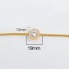 Picture of 316 Stainless Steel Adjustable Slider/ Slide Bolo Bracelets Gold Plated White Round Clear Cubic Zirconia 28cm(11") long, 1 Piece