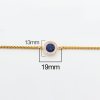 Picture of 316 Stainless Steel Adjustable Slider/ Slide Bolo Bracelets Gold Plated Deep Blue Round Clear Cubic Zirconia 28cm(11") long, 1 Piece