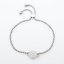 Picture of 316 Stainless Steel Adjustable Slider/ Slide Bolo Bracelets Silver Tone Universe Planet Clear Cubic Zirconia 28cm(11") long, 1 Piece