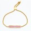 Picture of 316 Stainless Steel Adjustable Slider/ Slide Bolo Bracelets Gold Plated Rectangle Pink Cubic Zirconia 30cm(11 6/8") long, 1 Piece