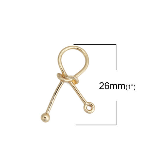 Picture of Zinc Based Alloy Connectors Knot Gold Plated 26mm x 17mm, 20 PCs