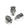 Picture of Zinc Based Alloy Spacer Beads Owl Animal Antique Silver Color 10mm x 6mm, Hole: Approx 1.4mm, 50 PCs