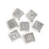 Picture of Zinc Based Alloy Spacer Beads Square Antique Silver Color Carved Pattern 8mm x 8mm, Hole: Approx 1.4mm, 100 PCs