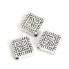 Picture of Zinc Based Alloy Spacer Beads Square Antique Silver Color Carved Pattern 8mm x 8mm, Hole: Approx 1.4mm, 100 PCs