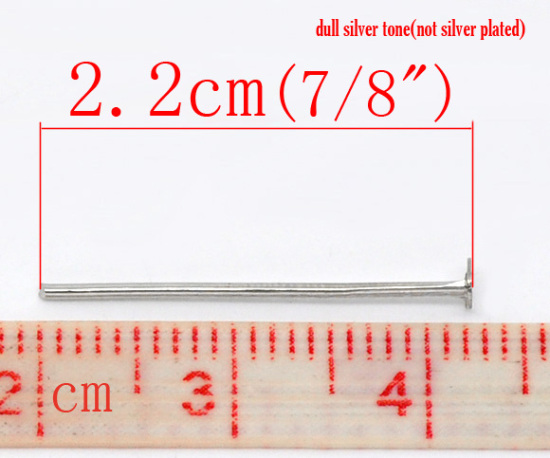 Bild von Silberfarbe Nietstifte Kettelstifte 0.7x22mm verkauft eine Packung mit 700