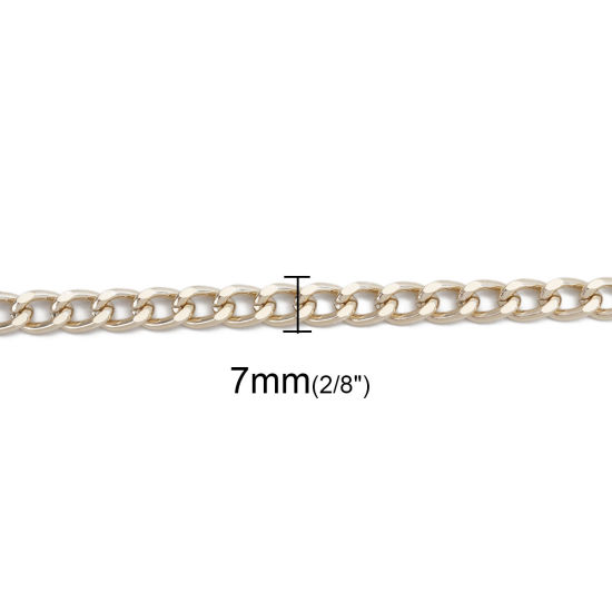 Bild von Aluminium Panzerkette Kette Hellgold 10mm x 7mm, 5 Meter