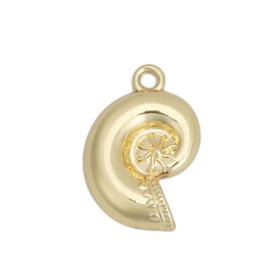 Picture of Zinc Based Alloy Charms Snail Animal Gold Plated 24mm x 15mm, 10 PCs