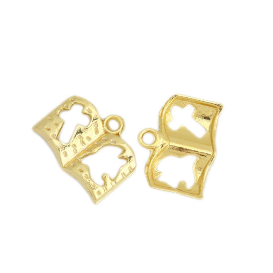 Imagen de Zamak Colgantes Charms Libro Chapado en Oro Cruz 17mm x 14mm, 100 Gramos (Aprox 125 Unidades)