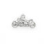 Picture of 304 Stainless Steel Charms Motorcycle Silver Tone 18mm x 10mm, 10 PCs