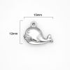 Picture of 304 Stainless Steel Ocean Jewelry Charms Whale Animal Silver Tone 15mm x 12mm, 10 PCs