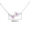 Picture of Stainless Steel & Copper Micro Pave Necklace Gold Plated Butterfly Animal Multicolour Cubic Zirconia 48cm(18 7/8") long, 1 Piece