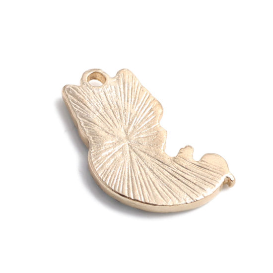 Imagen de Zamak Colgantes Charms Gato Chapado en Oro Púrpura Esmalte 21mm x 13mm, 10 Unidades