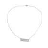Picture of Stainless Steel Blank Stamping Tags Necklace Silver Tone Rectangle One-sided Polishing 49.5cm(19 4/8") long, 1 Piece