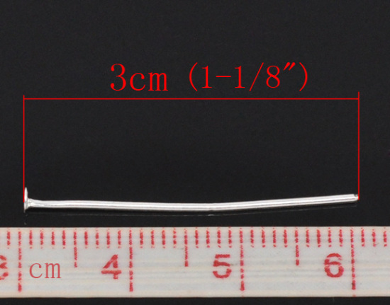 Bild von Versilbert Nietstifte Kettelstifte 0.7x30mm verkauft eine Packung mit 450