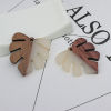 Picture of Resin & Wood Wood Effect Resin Pendants Palm Frond Creamy-White 3cm x 2.8cm, 3 PCs