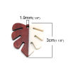Picture of Resin & Natural Wood Effect Resin Pendants Palm Frond Ivory 3cm x 2.8cm, 3 PCs