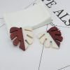 Picture of Resin & Natural Wood Effect Resin Pendants Palm Frond Ivory 3cm x 2.8cm, 3 PCs
