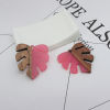 Picture of Resin & Wood Wood Effect Resin Pendants Palm Frond Fuchsia 3cm x 2.8cm, 3 PCs
