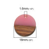 Picture of Resin & Natural Wood Effect Resin Charms Round Disc Mauve 18mm Dia, 5 PCs