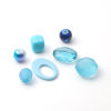 アクリル スペーサー ビーズ ランダムな色 青 約 18mm x 13mm - 8mm、 穴：約 9.7mm x 6.4mm - 1.2mm、 100 グラム の画像