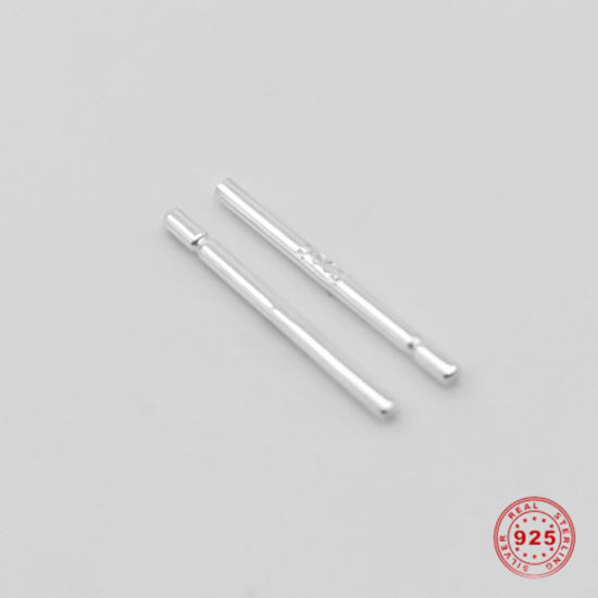 Picture of Sterling Silver Earrings Findings Silver 10.5mm, Post/ Wire Size: (20 gauge), 1 Gram (Approx 18-20 PCs)