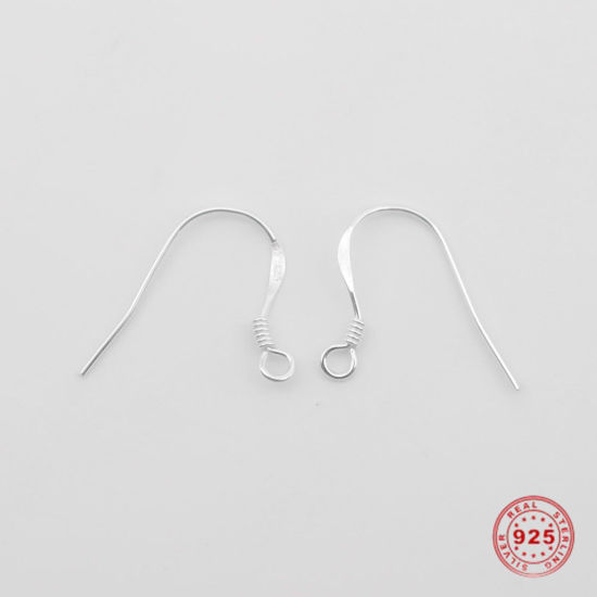 Picture of Sterling Silver Earrings Findings Silver W/ Loop 17mm x 15mm, Post/ Wire Size: (22 gauge), 1 Gram (Approx 6-8 PCs)