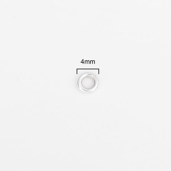 1mm スターリングシルバー 口閉じ丸カン 丸カン 円形 シルバー 4mm 直径、 1 グラム （約 12-13 個） の画像