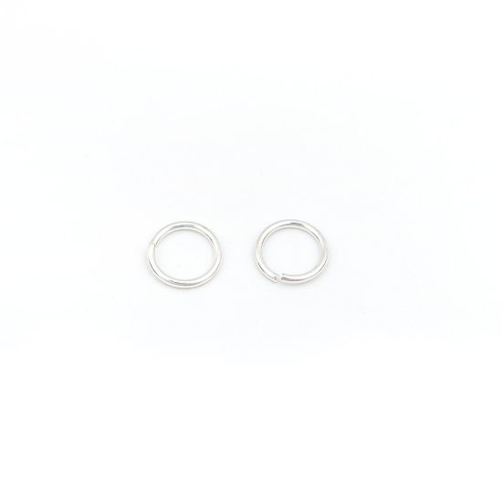 Picture of 0.7mm Sterling Silver Open Jump Rings Findings Round Silver 6mm Dia., 1 Gram (Approx 15-16 PCs)