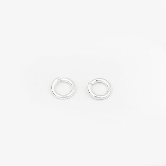 Picture of 1.4mm Sterling Silver Open Jump Rings Findings Round Silver 7mm Dia., 1 Gram (Approx 3-4 PCs)