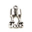 Picture of Zinc Based Alloy Charms Wine Glass Antique Silver Color Message " Cheer " 3D 16mm x 11mm, 10 PCs