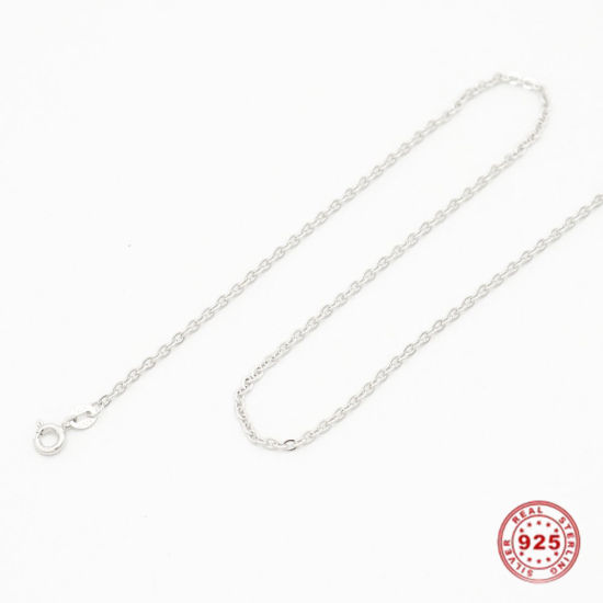 Bild von Sterling Silber Gliederkette Kette Halskette Silbrig 50.8cm lang, 1 Strang