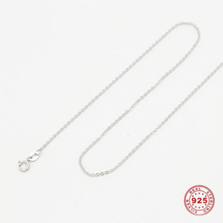 Sterling Silver Link Cable Chain Necklace Silver 45.7cm(18") long, 1 Piece