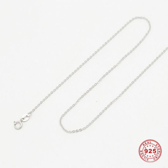 Изображение Чистое Серебро Позолоченные цепочки Ожерелья Античное Серебро 45.7см Длина 1 ШТ